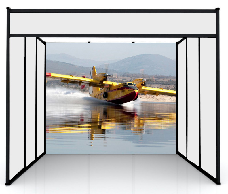 Full colour printed fabric on frame